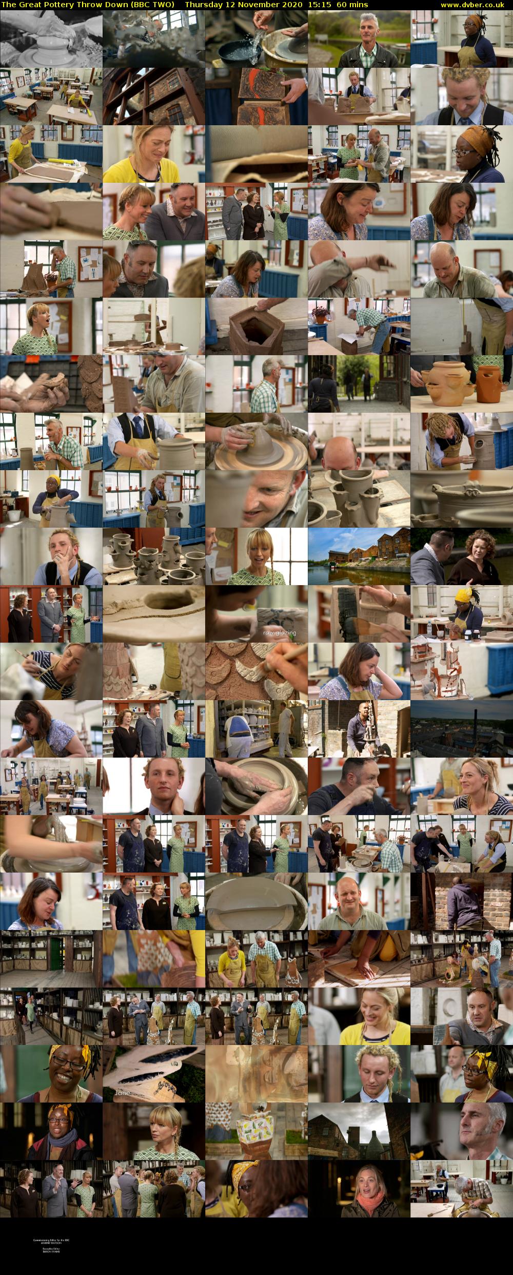 The Great Pottery Throw Down (BBC TWO) Thursday 12 November 2020 15:15 - 16:15