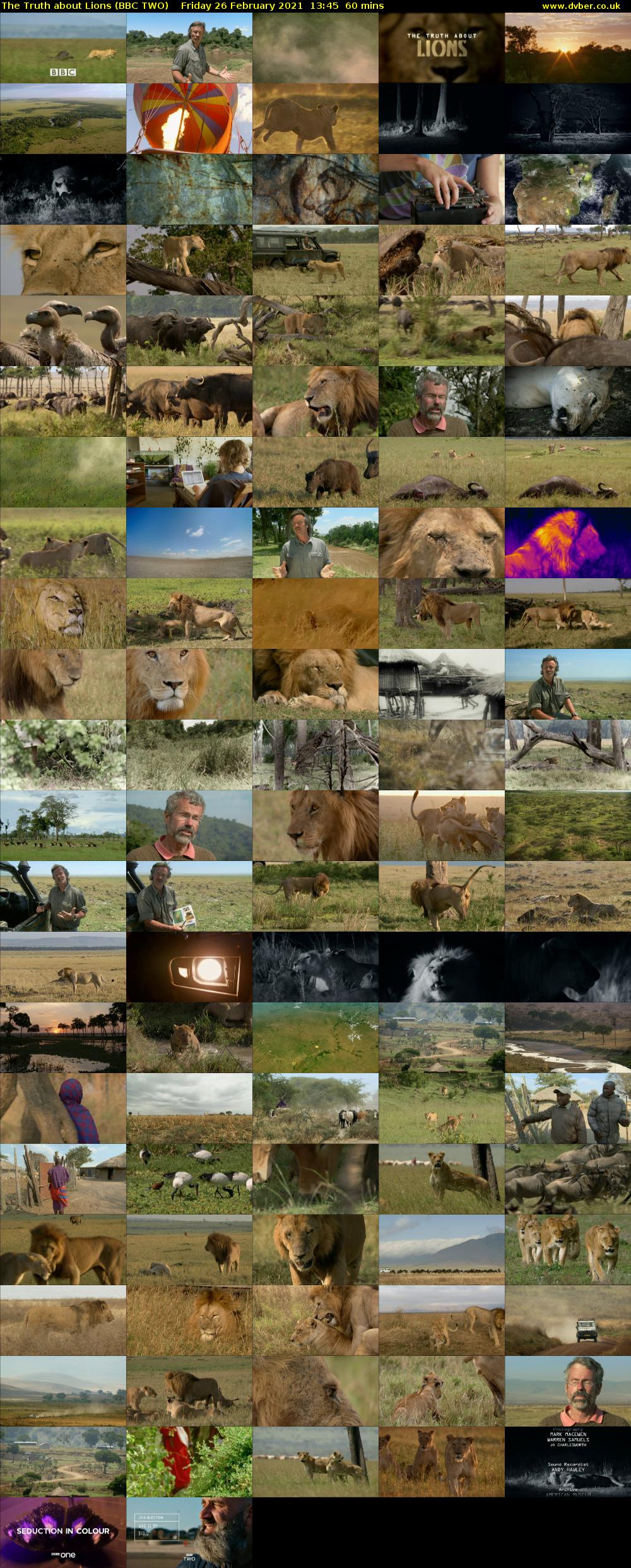The Truth about Lions (BBC TWO) Friday 26 February 2021 13:45 - 14:45