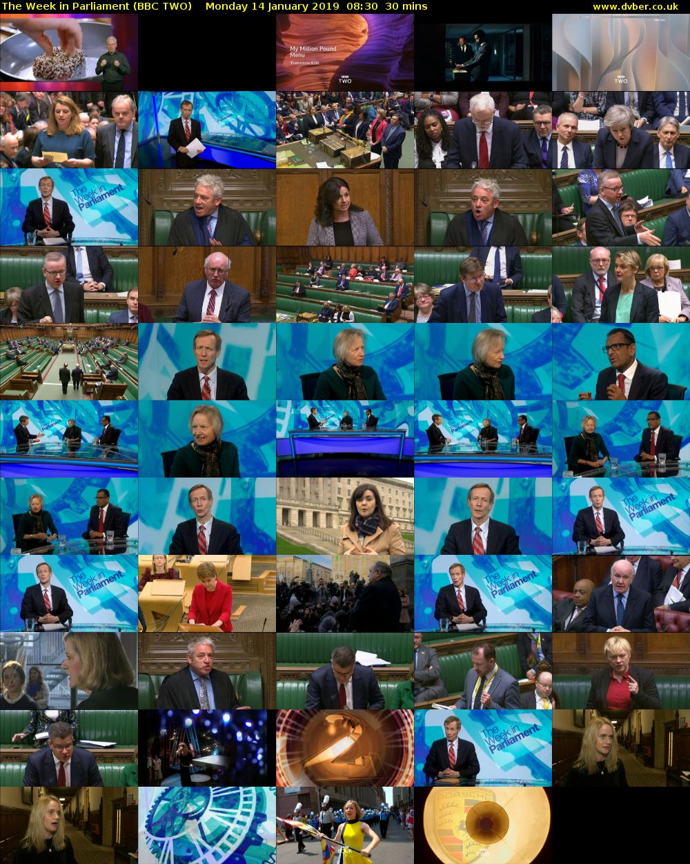The Week in Parliament (BBC TWO) Monday 14 January 2019 08:30 - 09:00