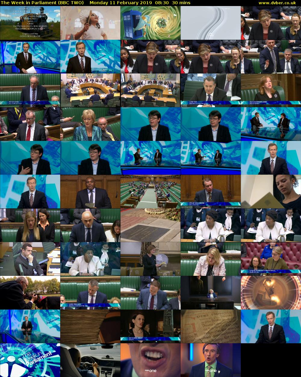 The Week in Parliament (BBC TWO) Monday 11 February 2019 08:30 - 09:00