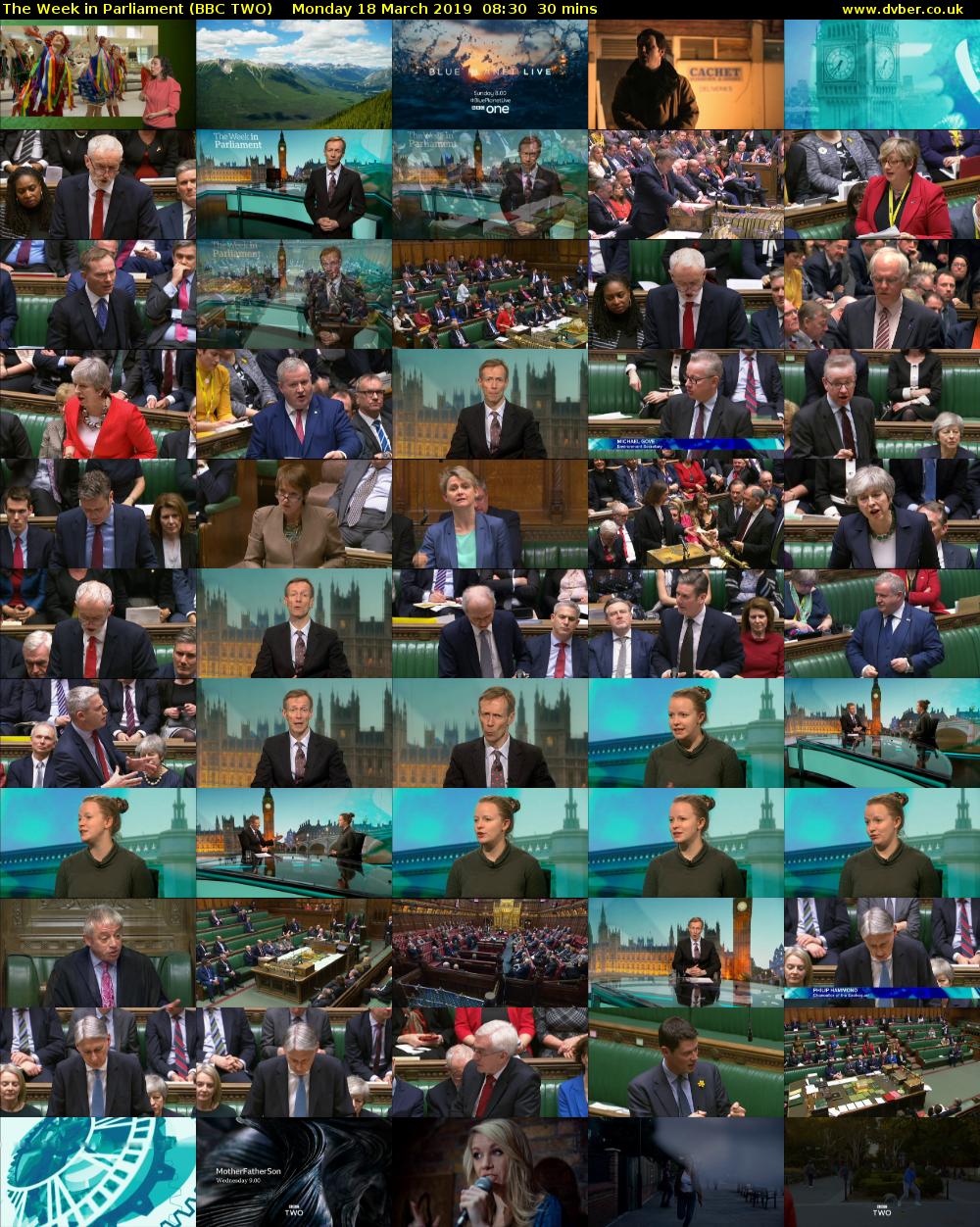 The Week in Parliament (BBC TWO) Monday 18 March 2019 08:30 - 09:00