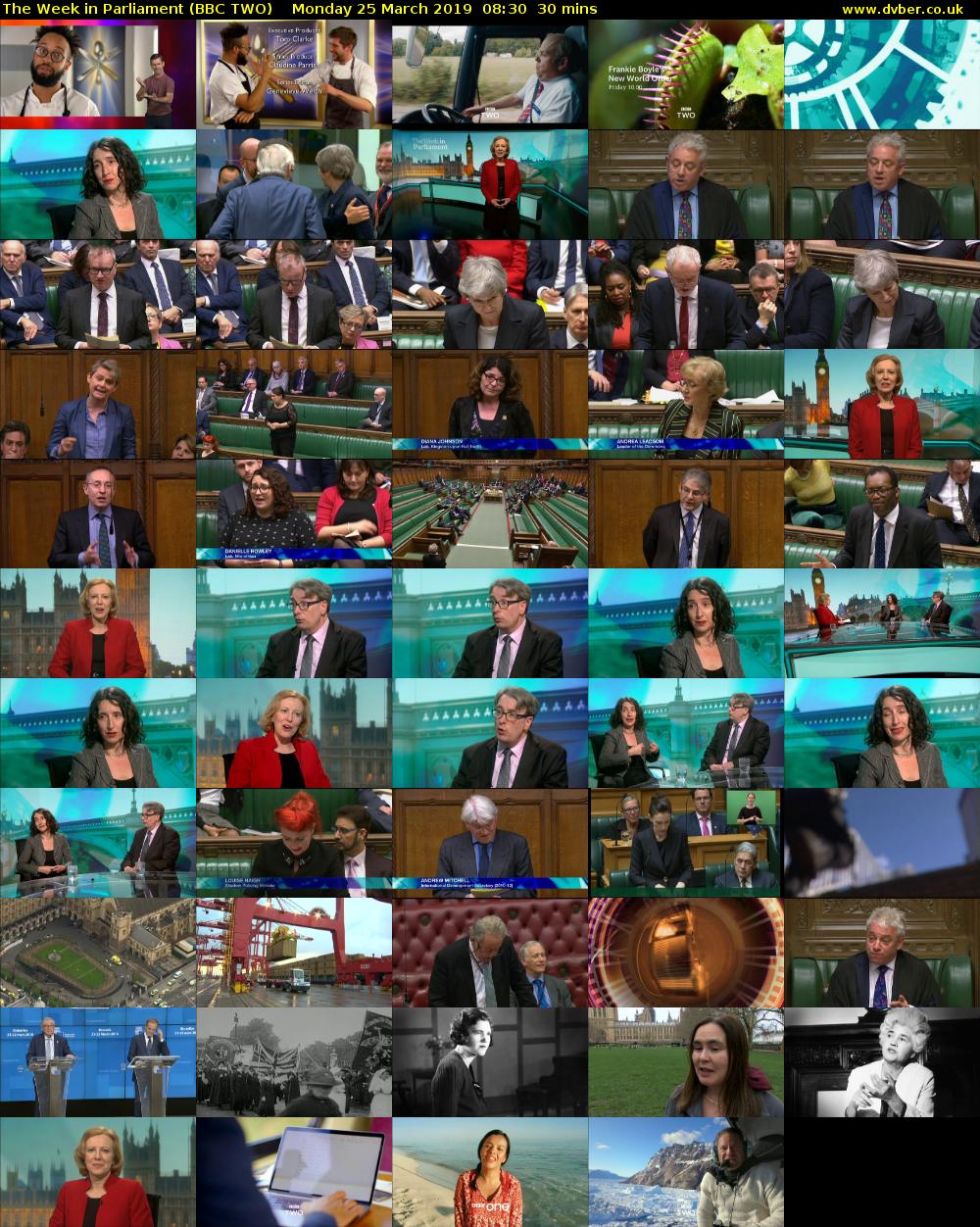 The Week in Parliament (BBC TWO) Monday 25 March 2019 08:30 - 09:00
