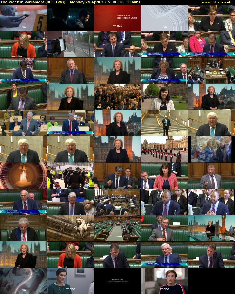 The Week in Parliament (BBC TWO) Monday 29 April 2019 08:30 - 09:00