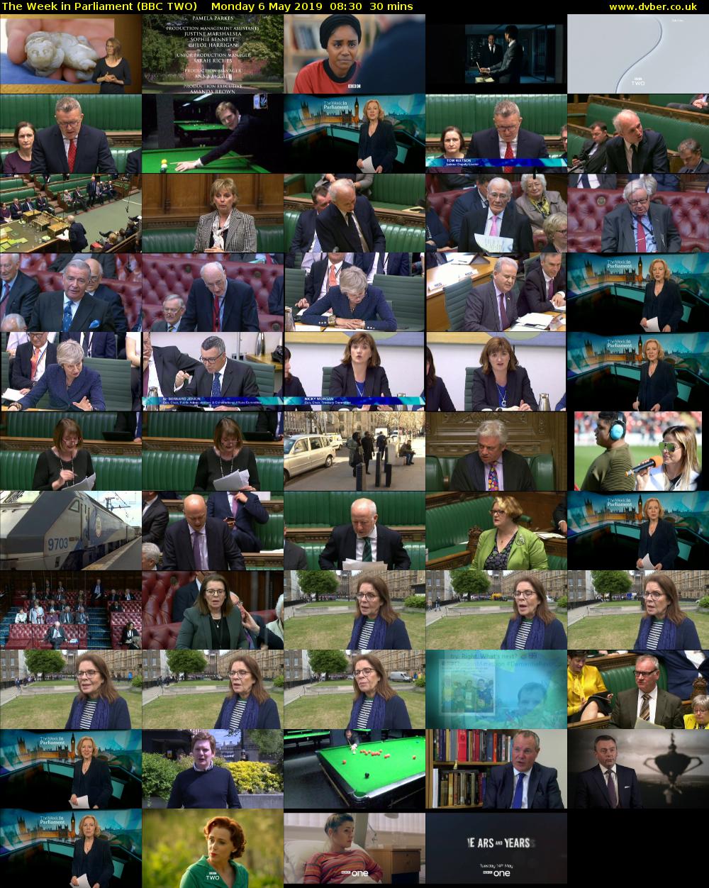 The Week in Parliament (BBC TWO) Monday 6 May 2019 08:30 - 09:00