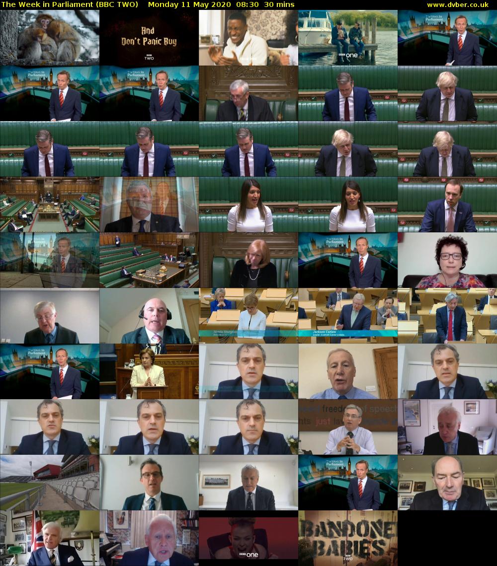 The Week in Parliament (BBC TWO) Monday 11 May 2020 08:30 - 09:00