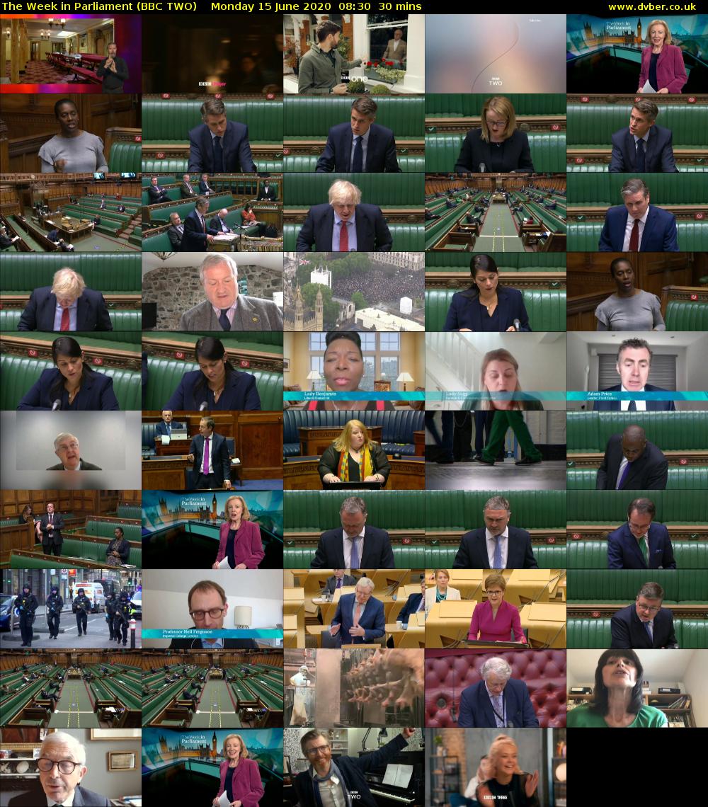 The Week in Parliament (BBC TWO) Monday 15 June 2020 08:30 - 09:00
