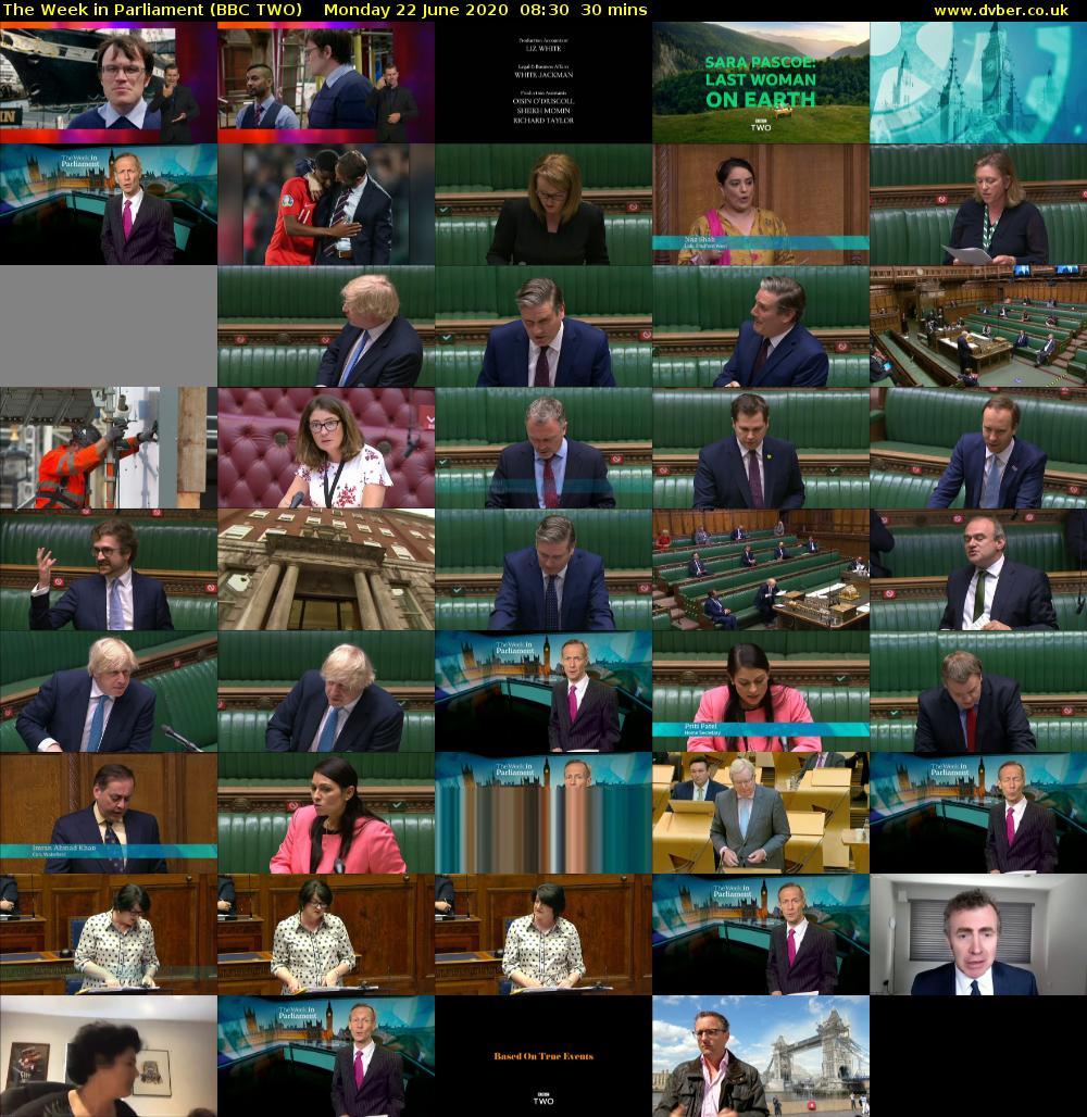 The Week in Parliament (BBC TWO) Monday 22 June 2020 08:30 - 09:00