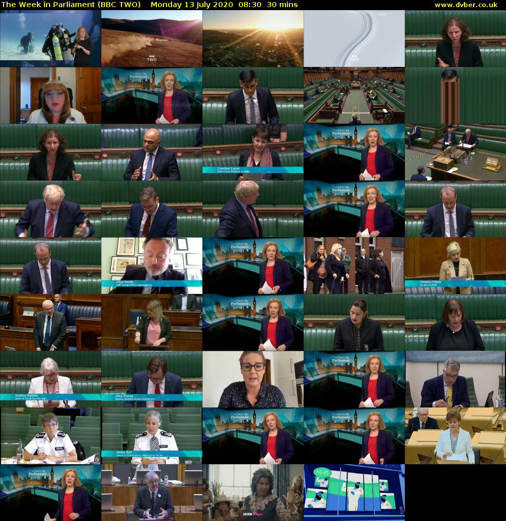 The Week in Parliament (BBC TWO) Monday 13 July 2020 08:30 - 09:00