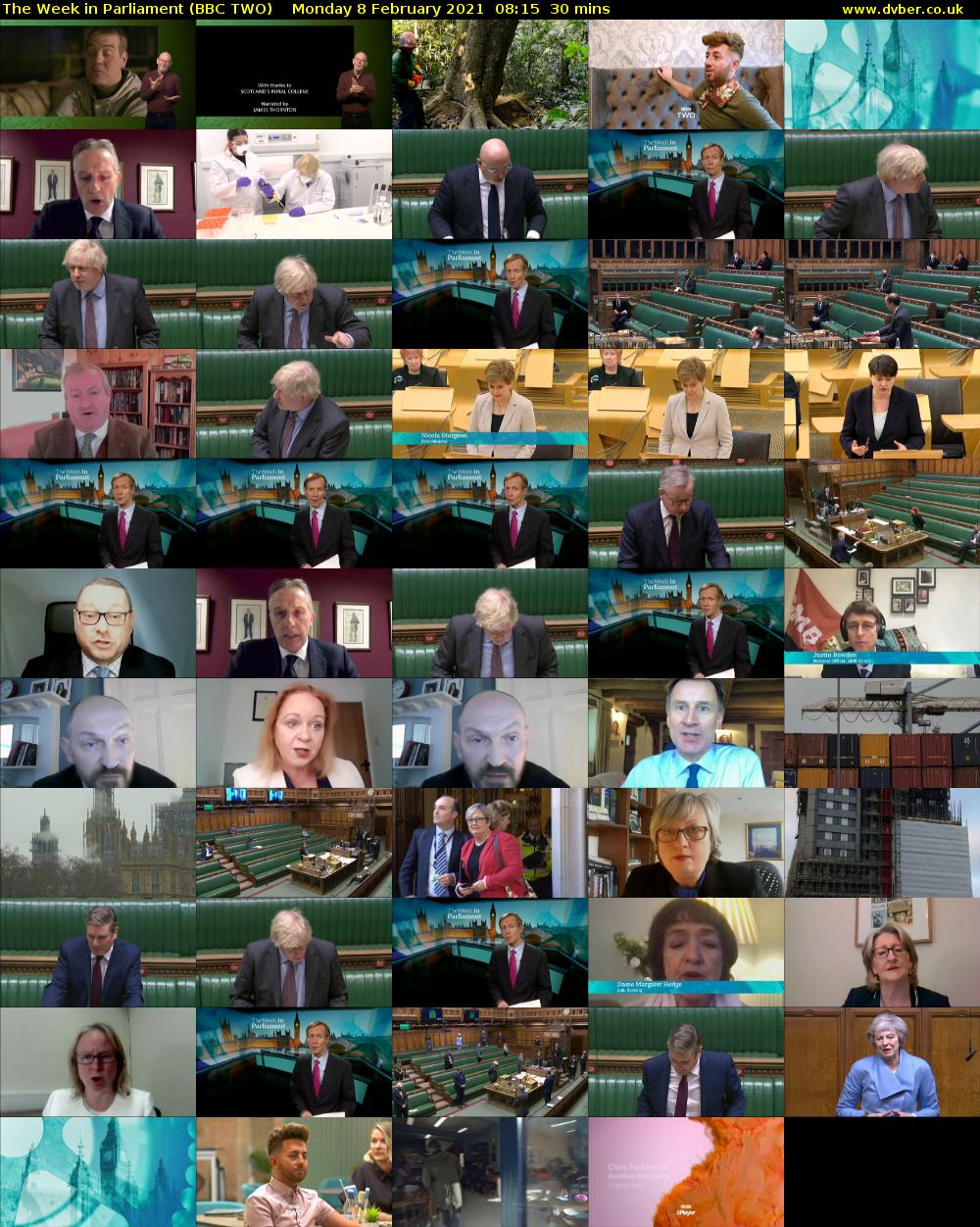 The Week in Parliament (BBC TWO) Monday 8 February 2021 08:15 - 08:45