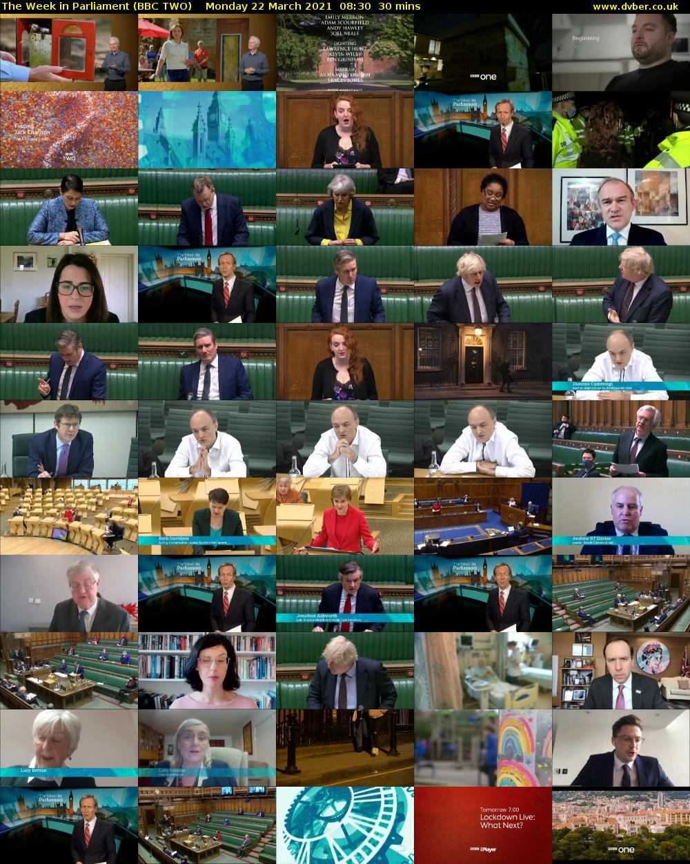 The Week in Parliament (BBC TWO) Monday 22 March 2021 08:30 - 09:00