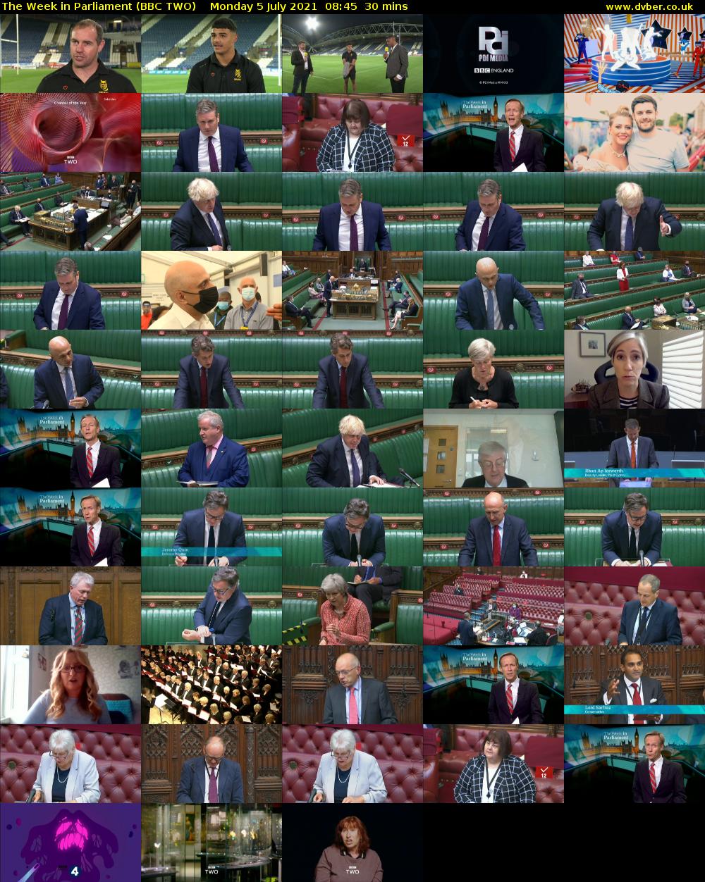 The Week in Parliament (BBC TWO) Monday 5 July 2021 08:45 - 09:15