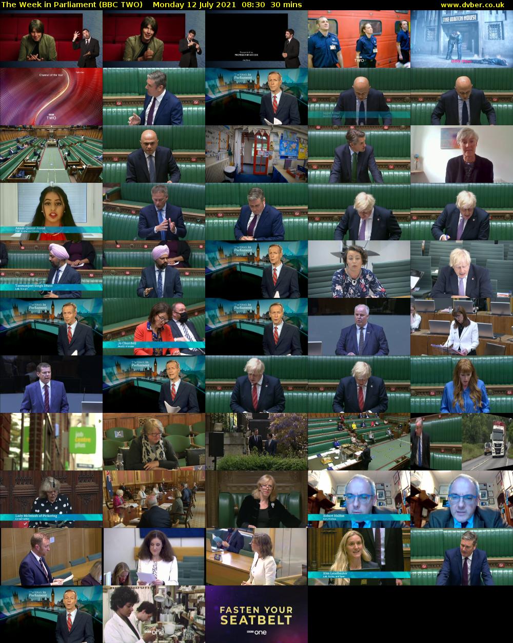 The Week in Parliament (BBC TWO) Monday 12 July 2021 08:30 - 09:00