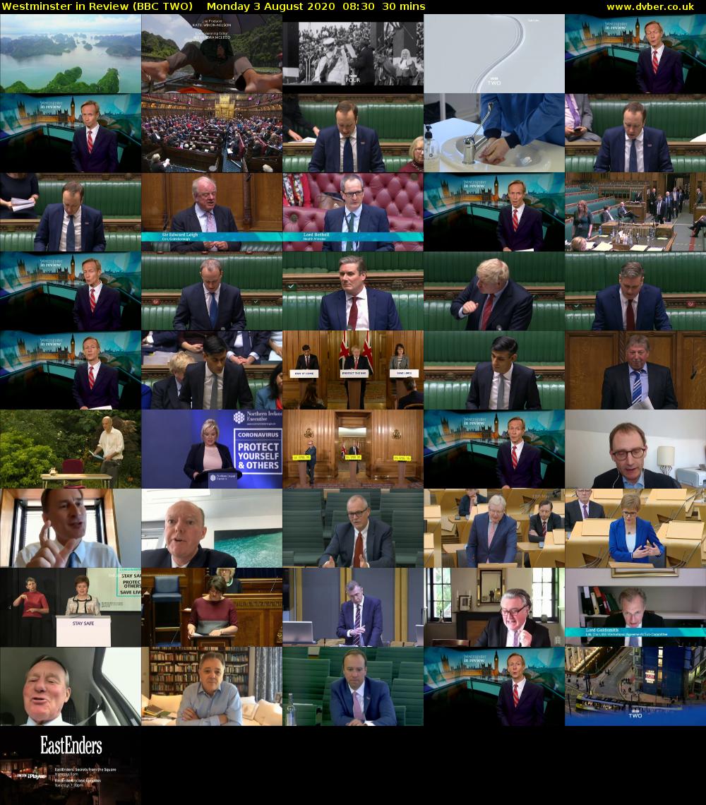 Westminster in review (BBC TWO) Monday 3 August 2020 08:30 - 09:00