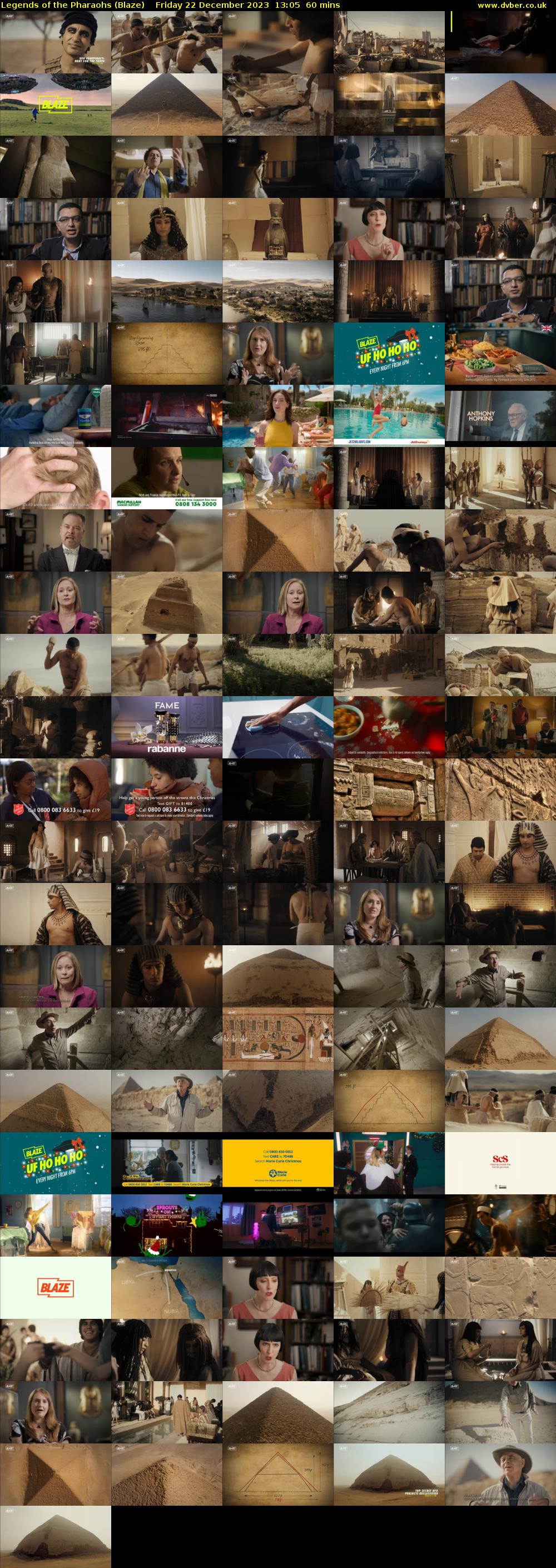Legends of the Pharaohs (Blaze) Friday 22 December 2023 13:05 - 14:05