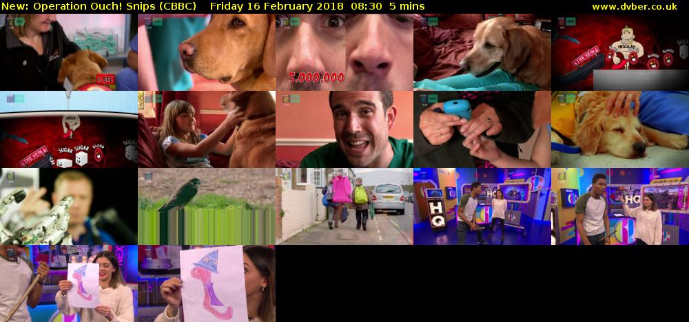 Operation Ouch! Snips (CBBC) Friday 16 February 2018 08:30 - 08:35