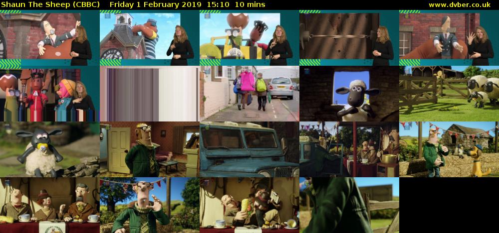 Shaun The Sheep (CBBC) Friday 1 February 2019 15:10 - 15:20