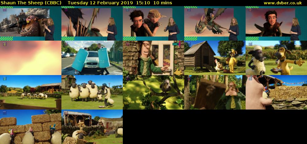 Shaun The Sheep (CBBC) Tuesday 12 February 2019 15:10 - 15:20