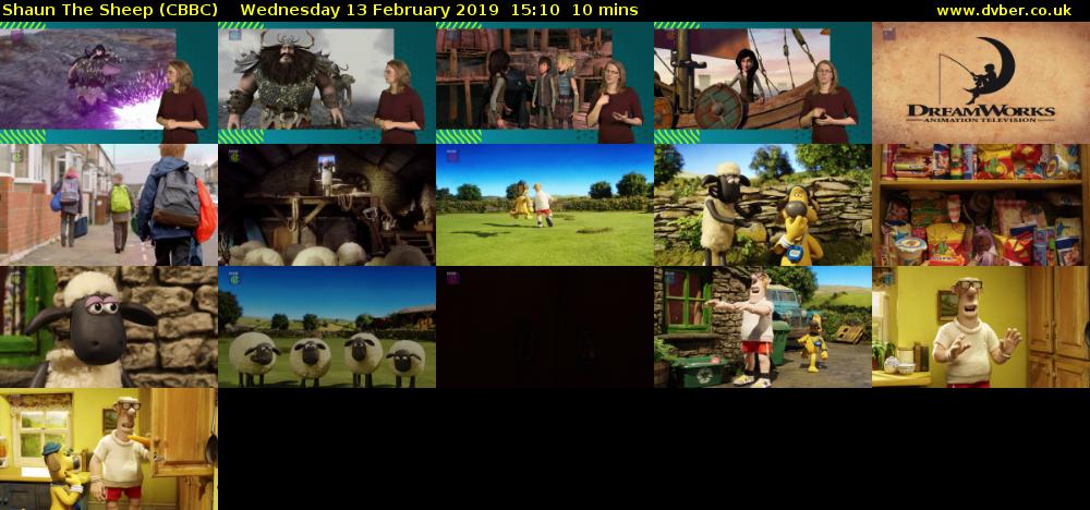 Shaun The Sheep (CBBC) Wednesday 13 February 2019 15:10 - 15:20