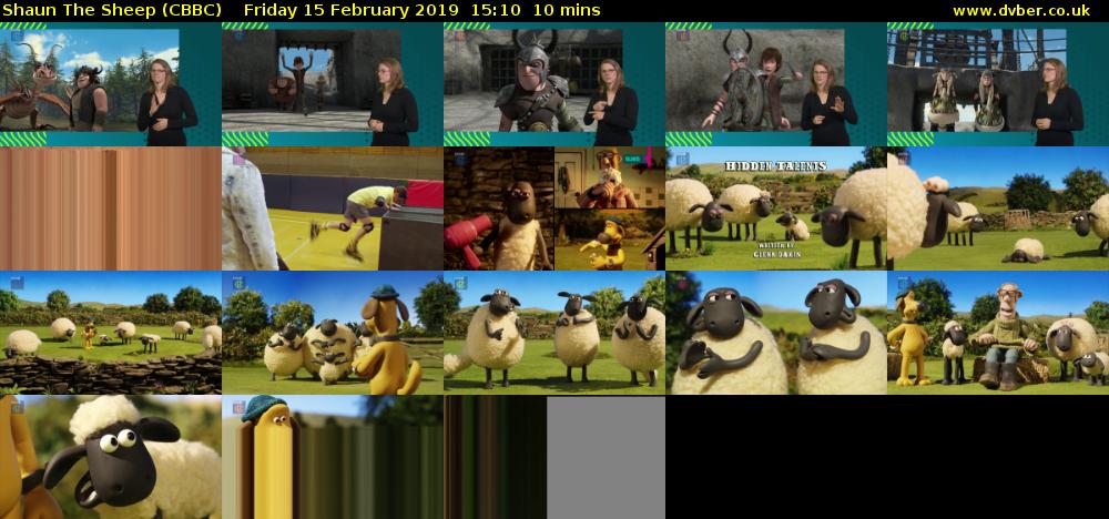 Shaun The Sheep (CBBC) Friday 15 February 2019 15:10 - 15:20