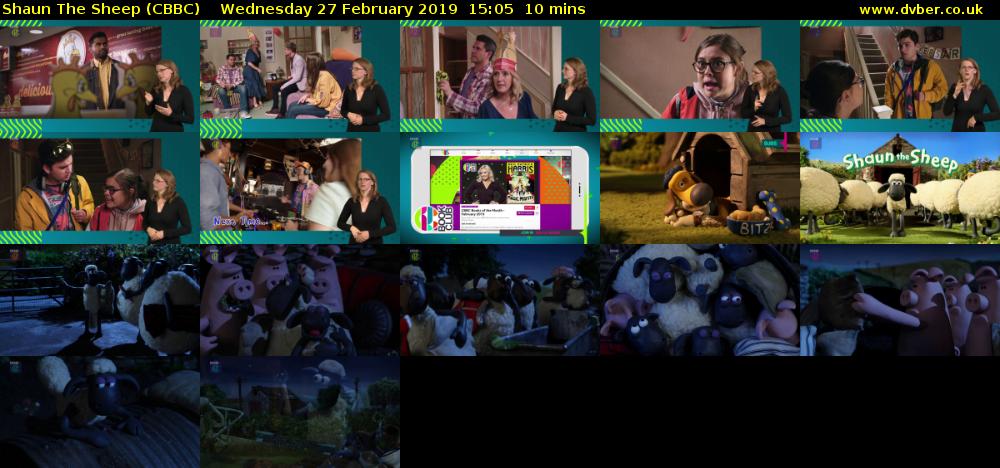 Shaun The Sheep (CBBC) Wednesday 27 February 2019 15:05 - 15:15