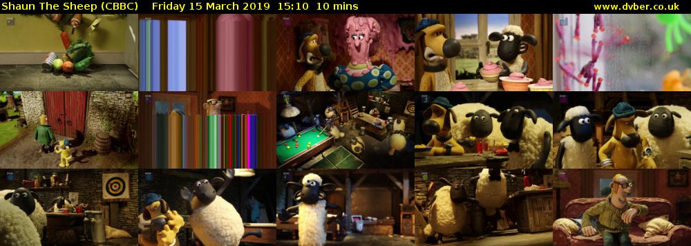 Shaun The Sheep (CBBC) Friday 15 March 2019 15:10 - 15:20