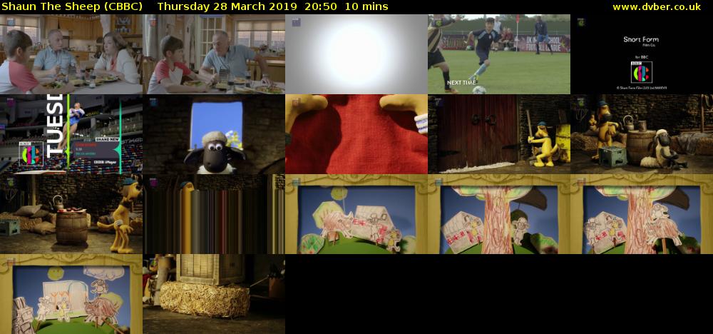 Shaun The Sheep (CBBC) Thursday 28 March 2019 20:50 - 21:00