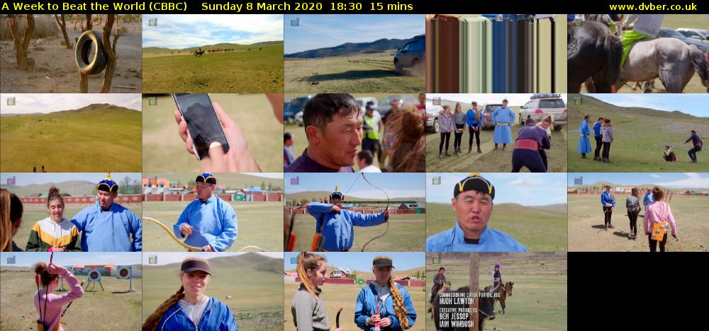 A Week to Beat the World (CBBC) Sunday 8 March 2020 18:30 - 18:45