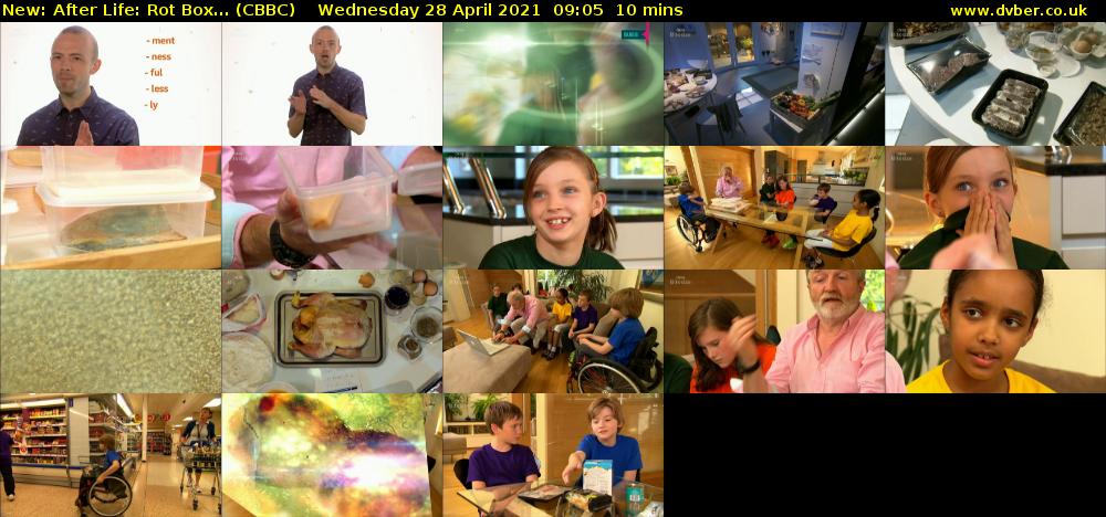 After Life: Rot Box... (CBBC) Wednesday 28 April 2021 09:05 - 09:15