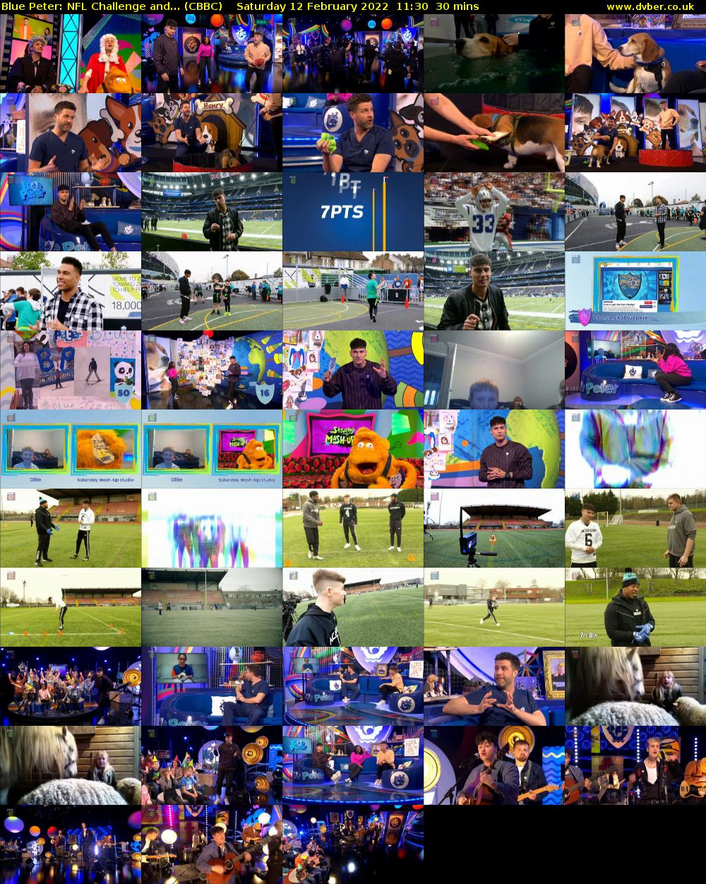 Blue Peter: NFL Challenge and... (CBBC) Saturday 12 February 2022 11:30 - 12:00