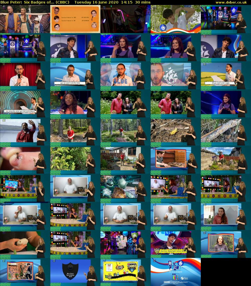 Blue Peter: Six Badges of... (CBBC) Tuesday 16 June 2020 14:15 - 14:45