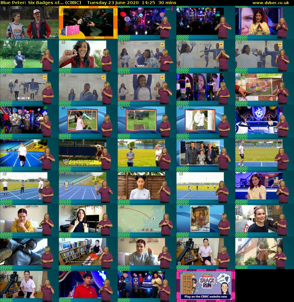 Blue Peter: Six Badges of... (CBBC) Tuesday 23 June 2020 14:25 - 14:55