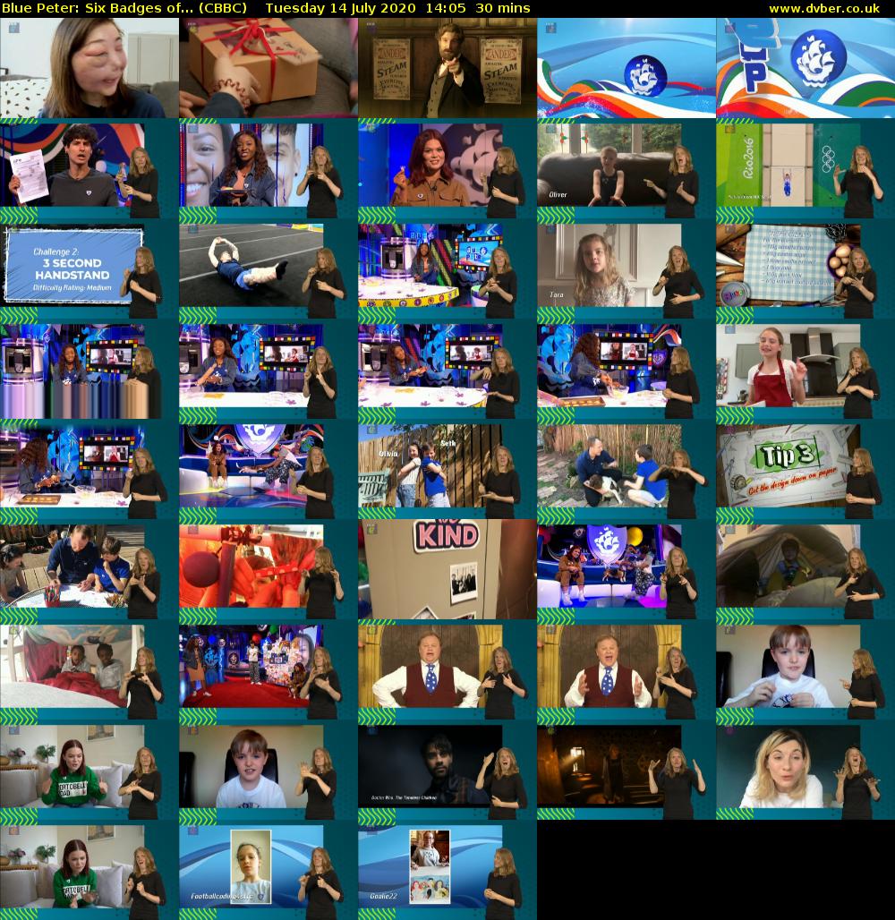 Blue Peter: Six Badges of... (CBBC) Tuesday 14 July 2020 14:05 - 14:35
