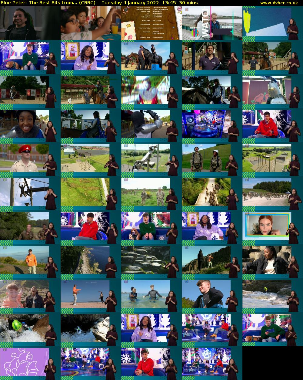 Blue Peter: The Best Bits from... (CBBC) Tuesday 4 January 2022 13:45 - 14:15