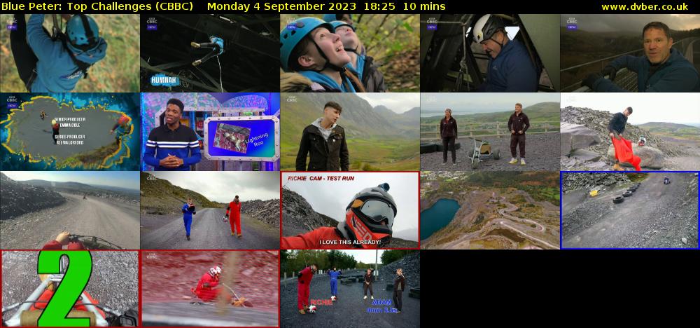 Blue Peter: Top Challenges (CBBC) Monday 4 September 2023 18:25 - 18:35