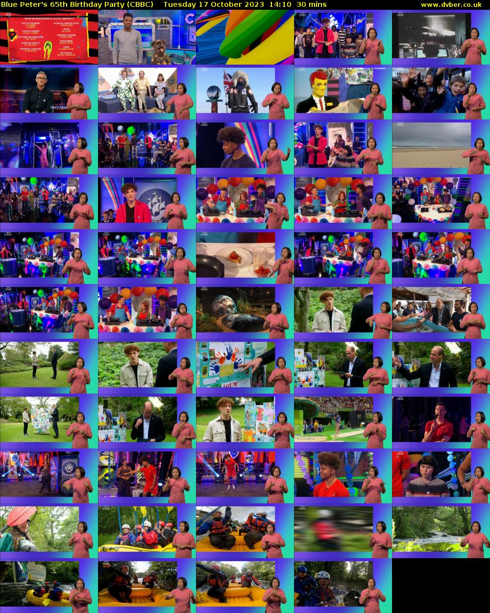Blue Peter's 65th Birthday Party (CBBC) Tuesday 17 October 2023 14:10 - 14:40