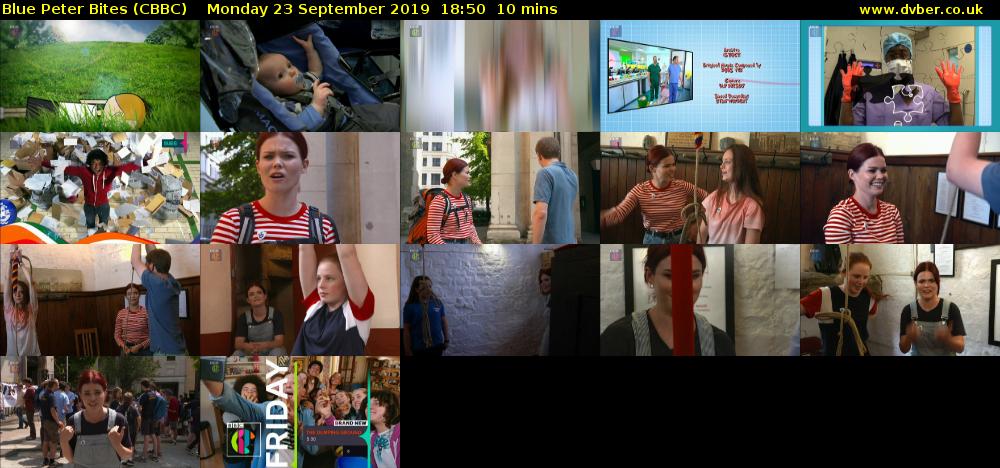 Blue Peter Bites (CBBC) Monday 23 September 2019 18:50 - 19:00