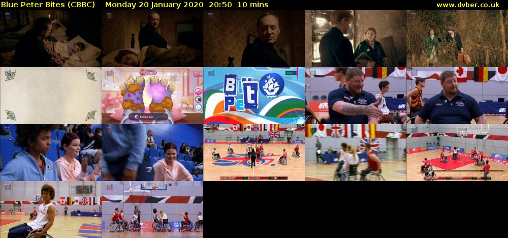 Blue Peter Bites (CBBC) Monday 20 January 2020 20:50 - 21:00