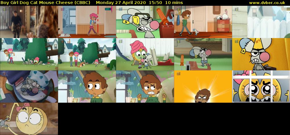 Boy Girl Dog Cat Mouse Cheese (CBBC) Monday 27 April 2020 15:50 - 16:00