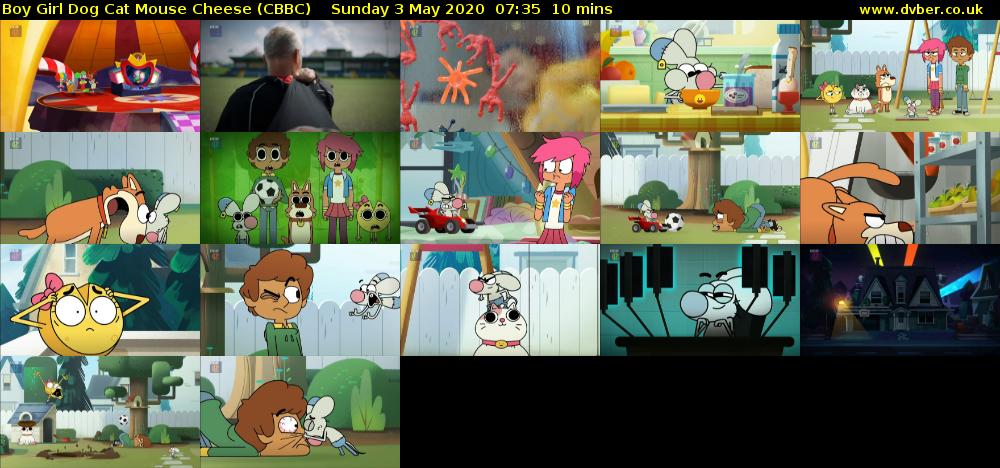 Boy Girl Dog Cat Mouse Cheese (CBBC) Sunday 3 May 2020 07:35 - 07:45