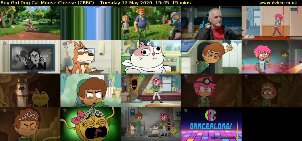 Boy Girl Dog Cat Mouse Cheese (CBBC) Tuesday 12 May 2020 15:45 - 16:00