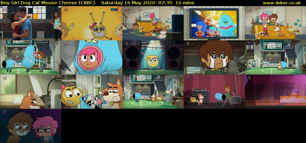 Boy Girl Dog Cat Mouse Cheese (CBBC) Saturday 16 May 2020 07:35 - 07:45