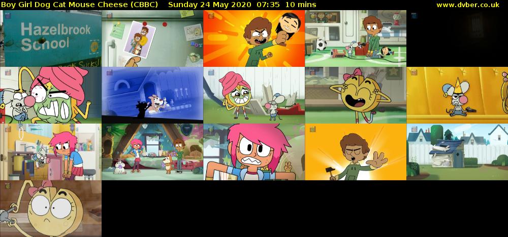 Boy Girl Dog Cat Mouse Cheese (CBBC) Sunday 24 May 2020 07:35 - 07:45
