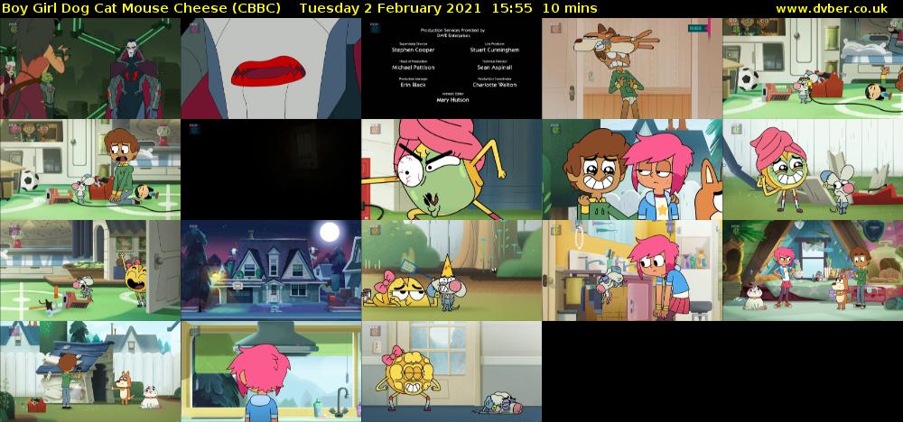 Boy Girl Dog Cat Mouse Cheese (CBBC) Tuesday 2 February 2021 15:55 - 16:05