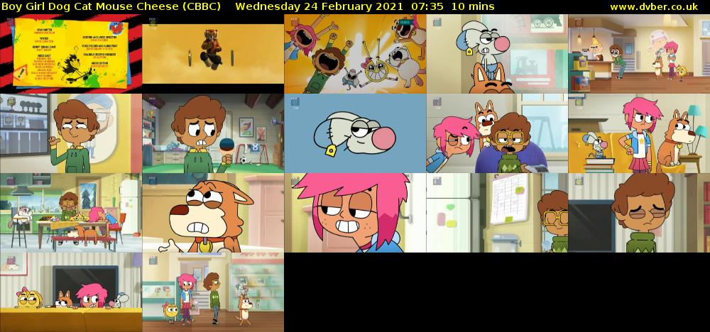 Boy Girl Dog Cat Mouse Cheese (CBBC) Wednesday 24 February 2021 07:35 - 07:45