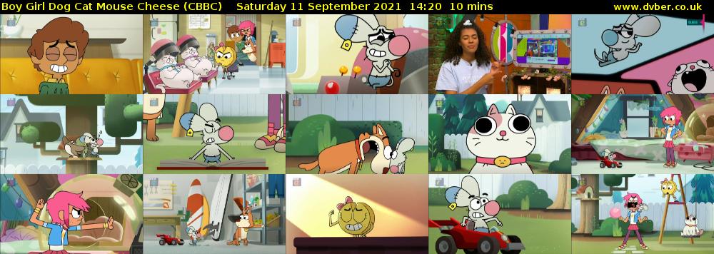 Boy Girl Dog Cat Mouse Cheese (CBBC) Saturday 11 September 2021 14:20 - 14:30
