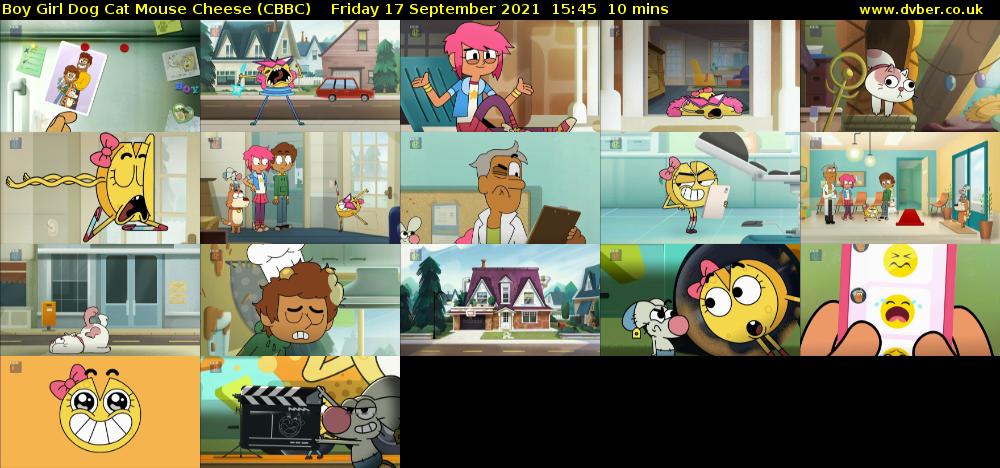 Boy Girl Dog Cat Mouse Cheese (CBBC) Friday 17 September 2021 15:45 - 15:55