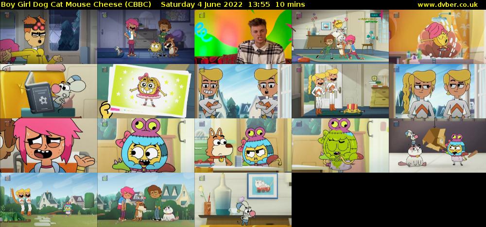 Boy Girl Dog Cat Mouse Cheese (CBBC) Saturday 4 June 2022 13:55 - 14:05