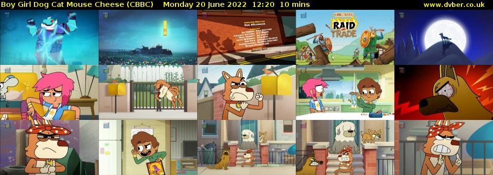 Boy Girl Dog Cat Mouse Cheese (CBBC) Monday 20 June 2022 12:20 - 12:30