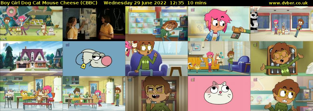 Boy Girl Dog Cat Mouse Cheese (CBBC) Wednesday 29 June 2022 12:35 - 12:45