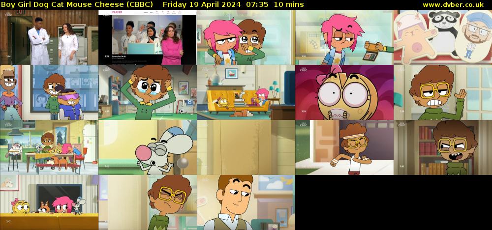 Boy Girl Dog Cat Mouse Cheese (CBBC) Friday 19 April 2024 07:35 - 07:45